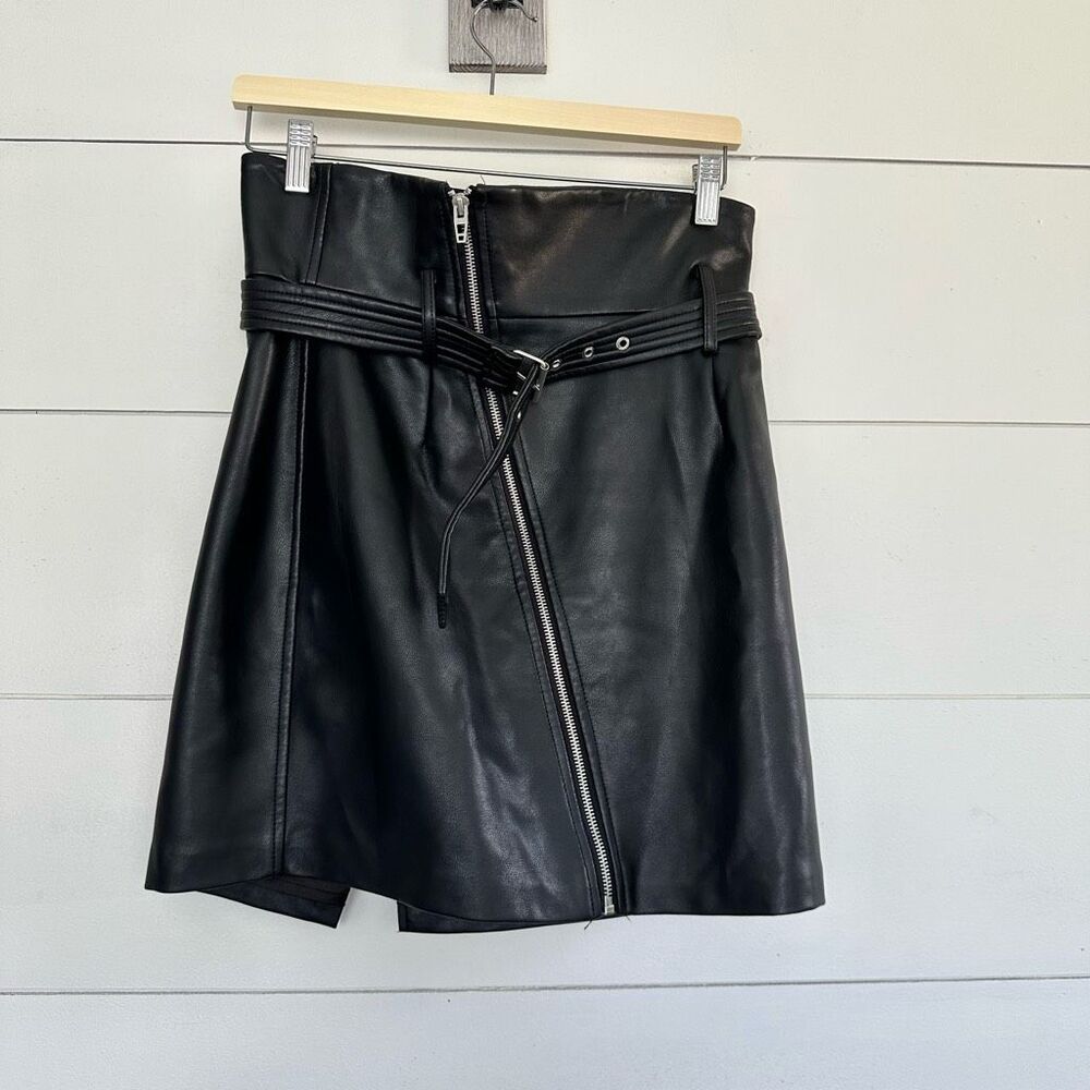Blank NYC It Takes Two Vegan Leather Paperbag Skirt Size 26